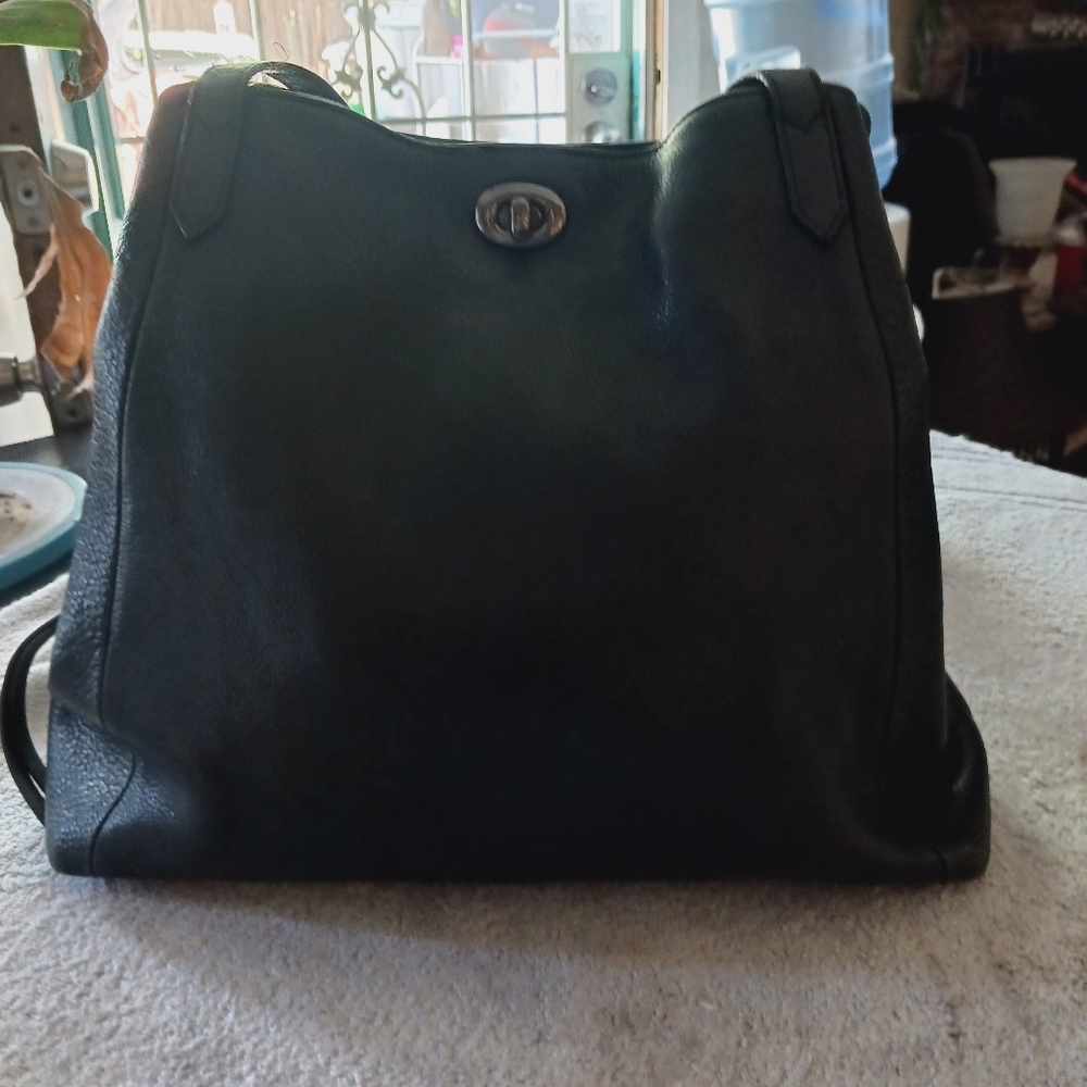 Margot New York Marcy Black leather tote bag